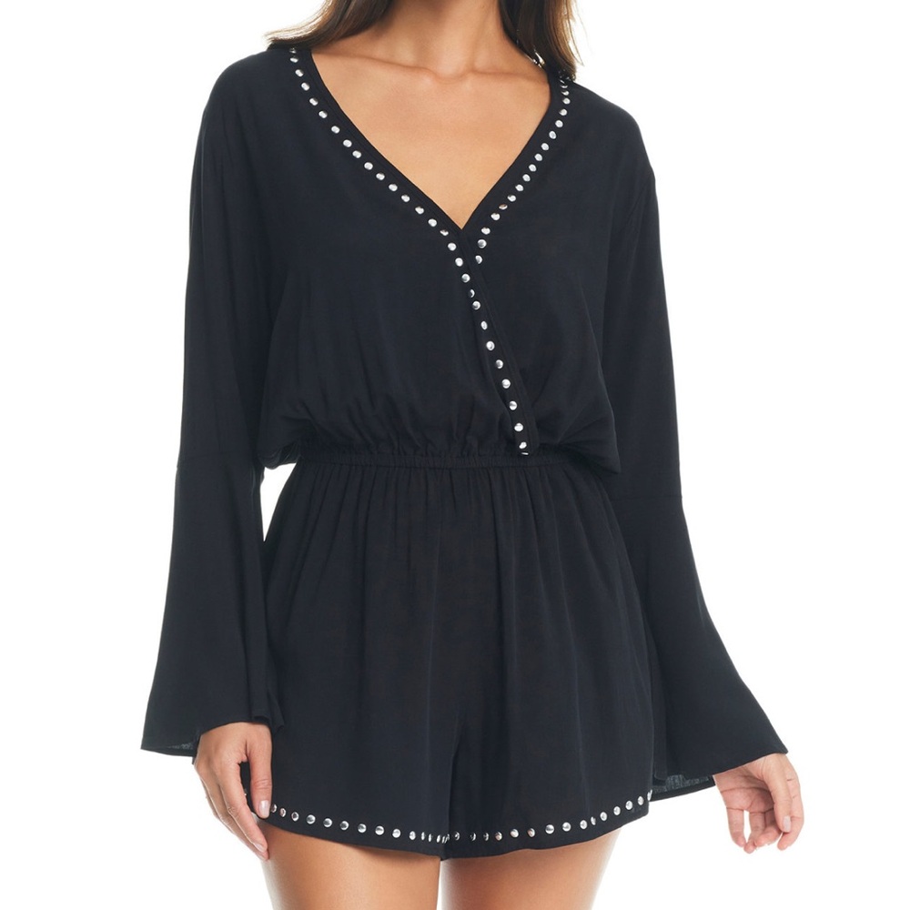 Bar Ill Tell Me About It Stud Swim Cover-Up Romper